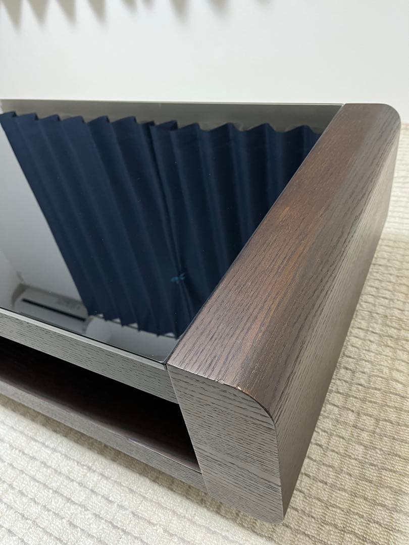 【美品】 [幅120cm]ローテーブル ブラックガラス ベルネ