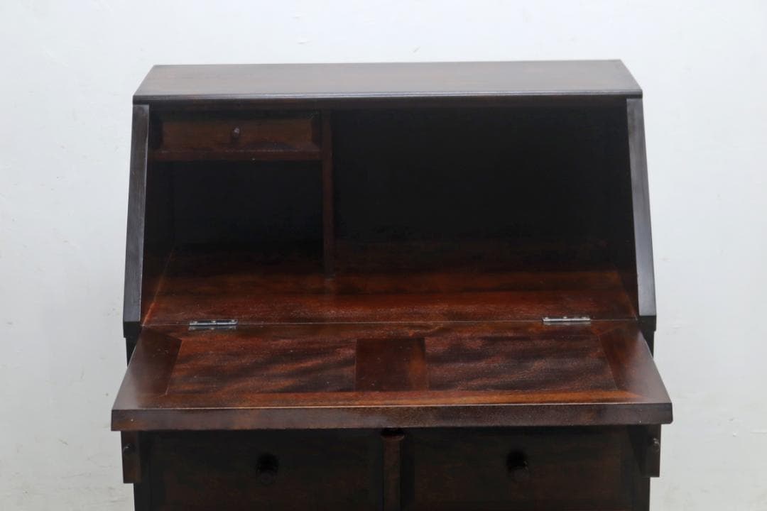 松本民芸家具 ライティングビューロー ミズメザクラ無垢材 デスク キャビネット