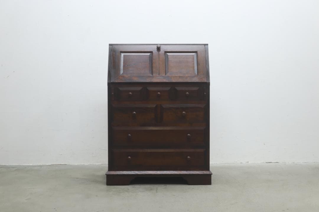 松本民芸家具 ライティングビューロー ミズメザクラ無垢材 デスク キャビネット