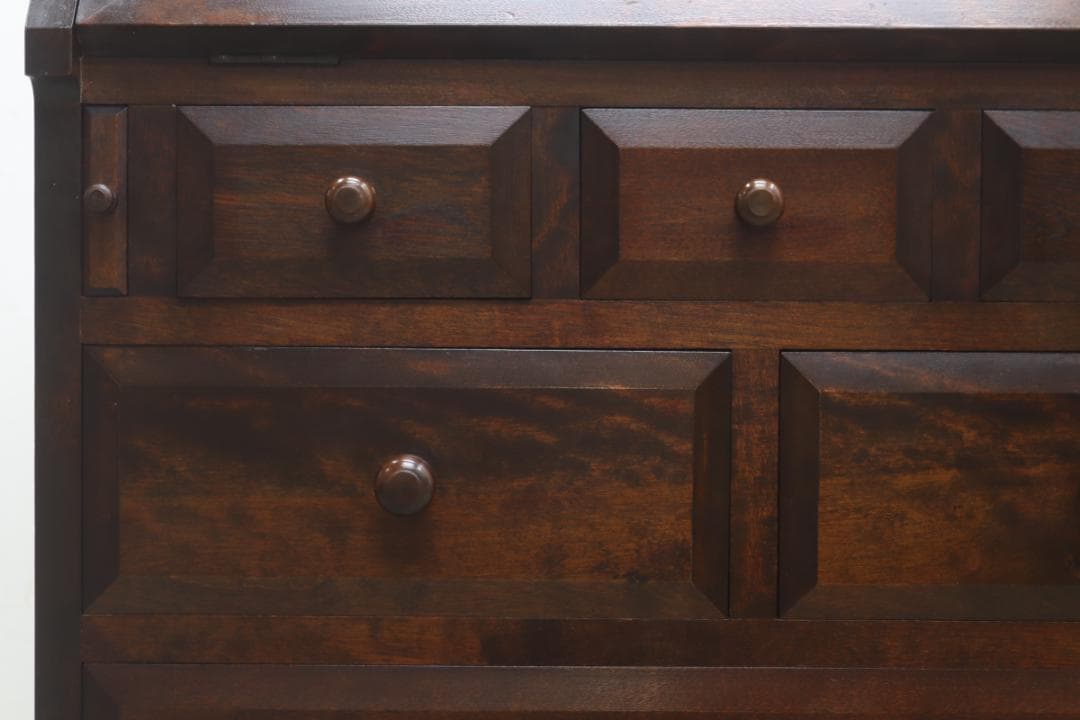 松本民芸家具 ライティングビューロー ミズメザクラ無垢材 デスク キャビネット