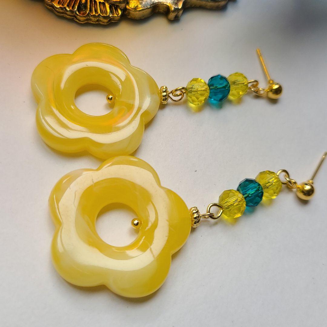 ペイントビーズ♡マーメイド樹脂薔薇ピアス/イヤリング✩*॰¨