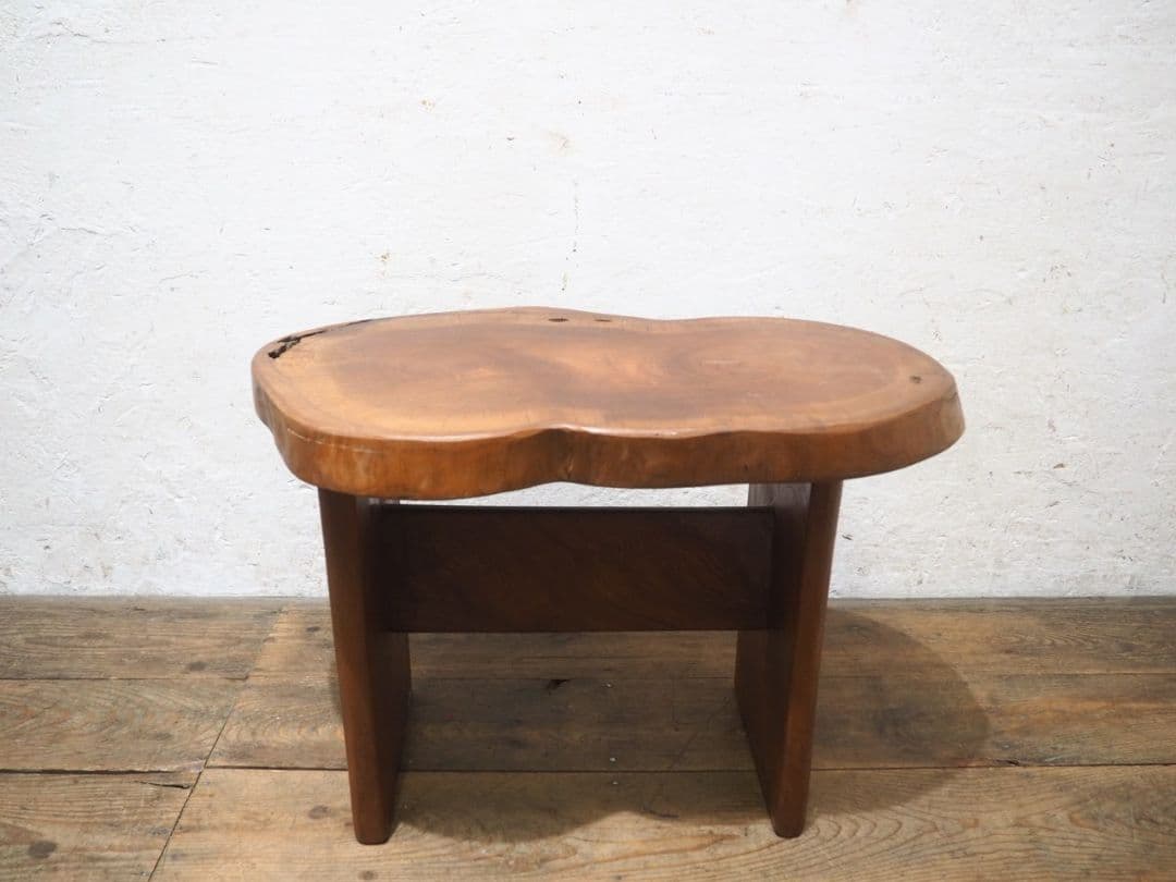 1203 けやきのセンターテーブル　欅　展示台　陳列台　椅子　ベンチ　レトロ