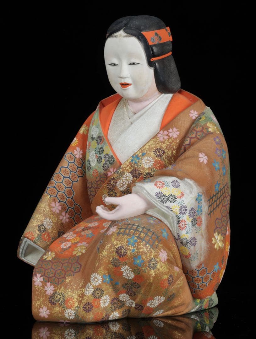 【高古作】木彫彩色 能楽 熊野 能人形 昭和十五年 共箱 二重箱 古美術 骨董品