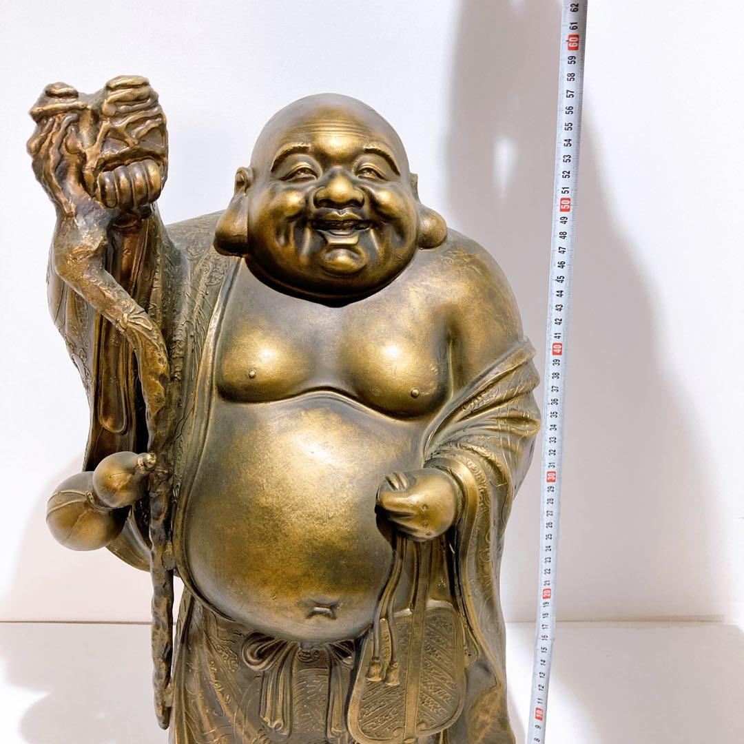 布袋像 縁起物 七福神 置物 オブジェ 骨董品 58cm 19kg