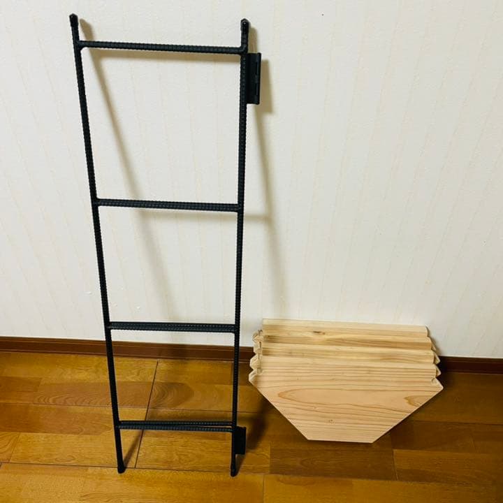 新作‼️手作りアイアン家具 飾り棚　折りたたみコーナーシェルフ おしゃれ♪