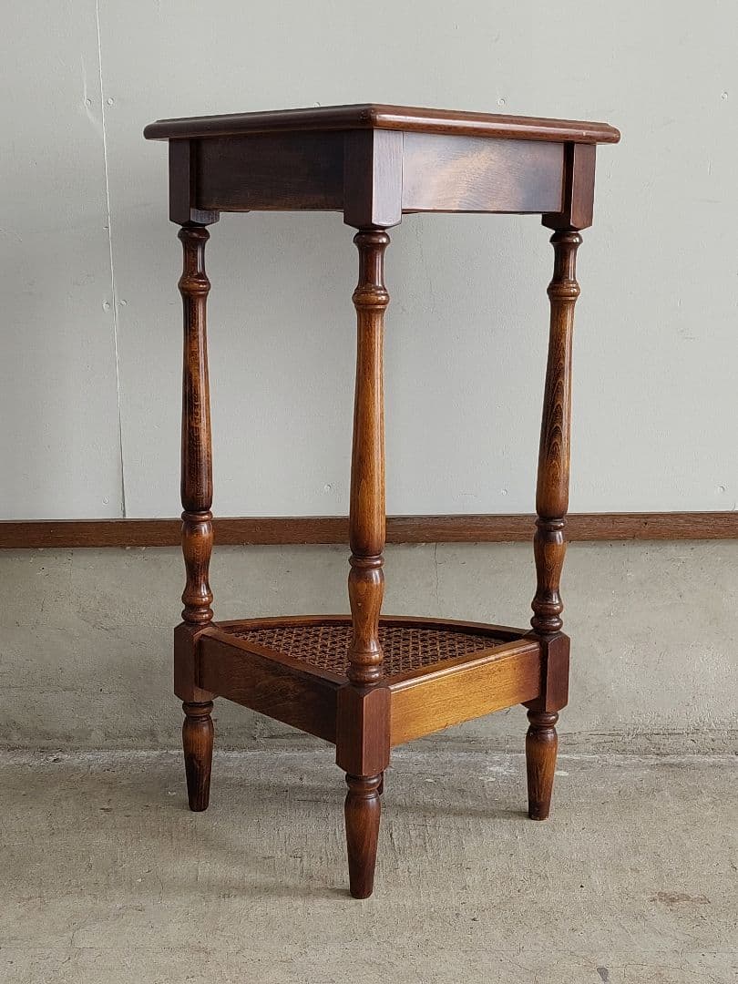 カリモク コロニアル 電話台 コーナーラック フラワースタンド