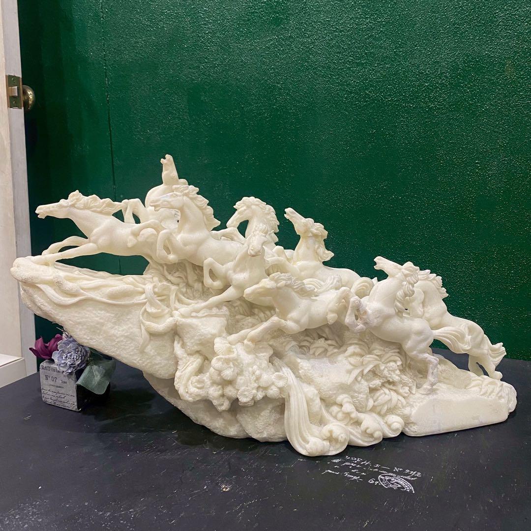 八馬 群像 重圧 置物 インテリア 昭和レトロ アンティーク 縁起物 風水