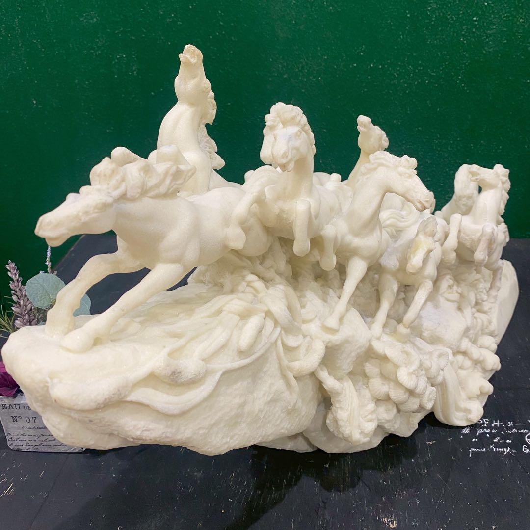 八馬 群像 重圧 置物 インテリア 昭和レトロ アンティーク 縁起物 風水