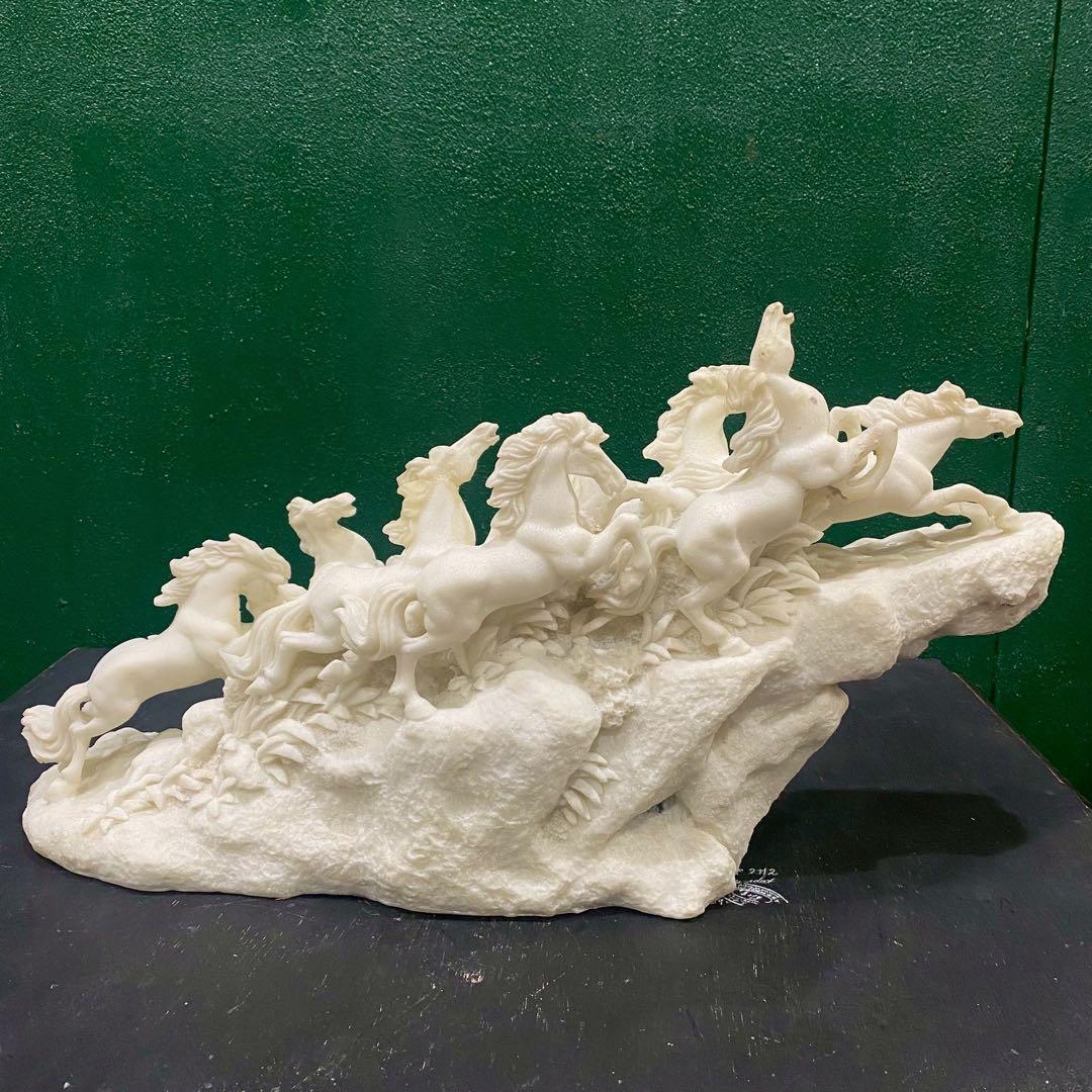 八馬 群像 重圧 置物 インテリア 昭和レトロ アンティーク 縁起物 風水