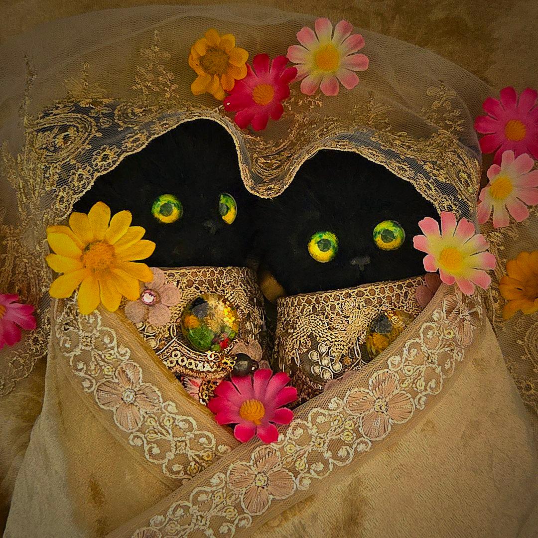 【ちょん】グスタフ・クリムト【接吻】イメージ　アートドール2体