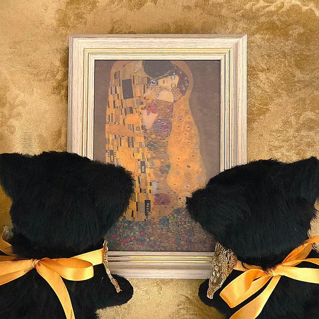 【ちょん】グスタフ・クリムト【接吻】イメージ　アートドール2体