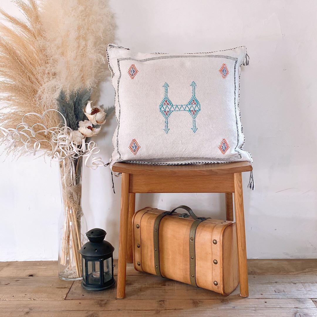 モロッコ製 カクタスシルク サブラ クッションカバー 約46〜49cm