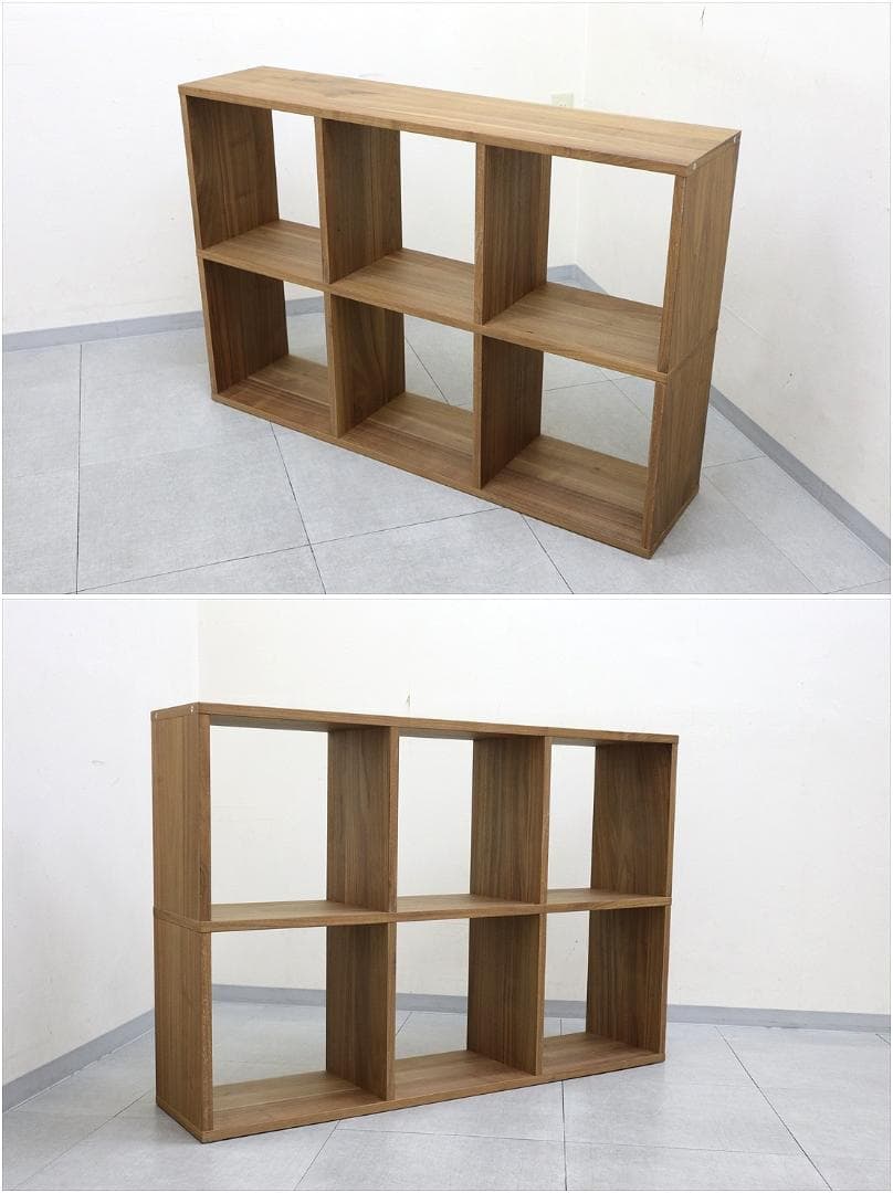 無印良品 MUJI スタッキングシェルフ　3段×2列・ウォールナット材 2段3列