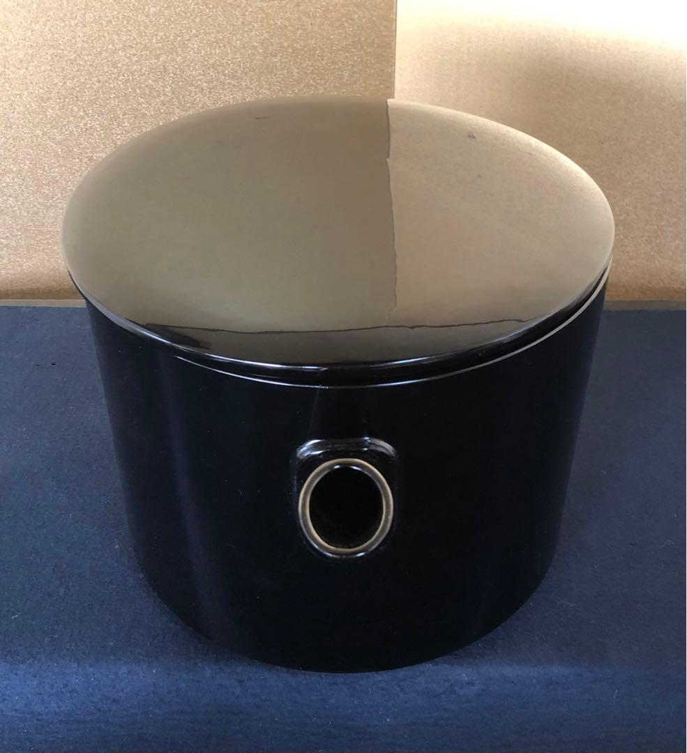 《レ》輪島塗 大口水指 塗師 茶平一斎 表千家永田宗伴 花押 260128く2