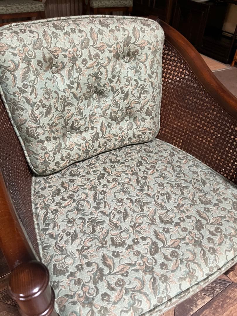 野の花子＊カリモク コロニアル シングルソファ肘掛 椅子1人掛け3脚セット