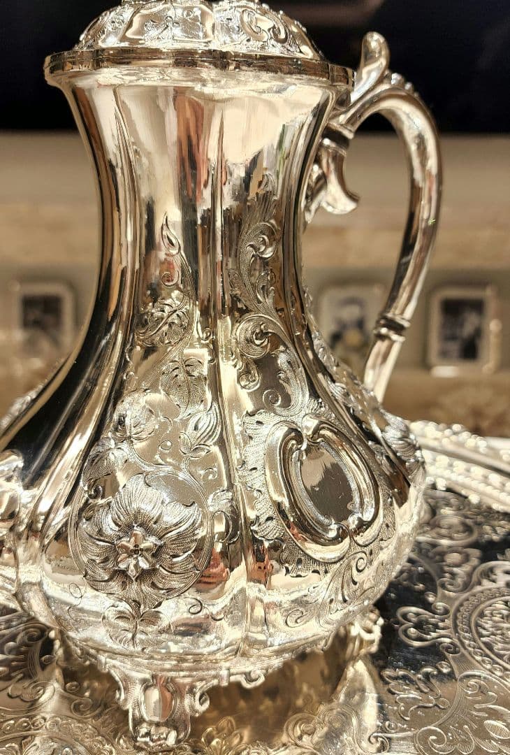 追加画像 純銀P ⑮ ティーセット ヴィクトリアン  シルバー アンティーク