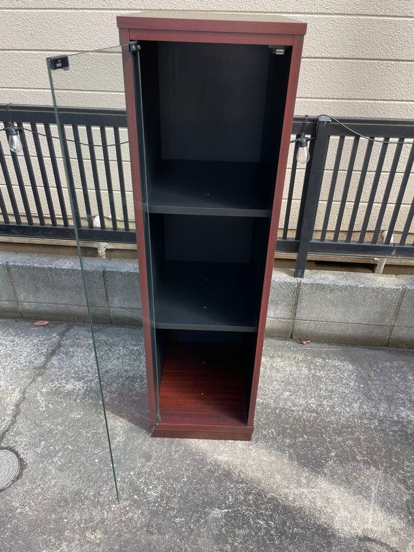 昭和レトロ レコードラック ガラス戸付き 昭和当時物 ミッドセンチュリー