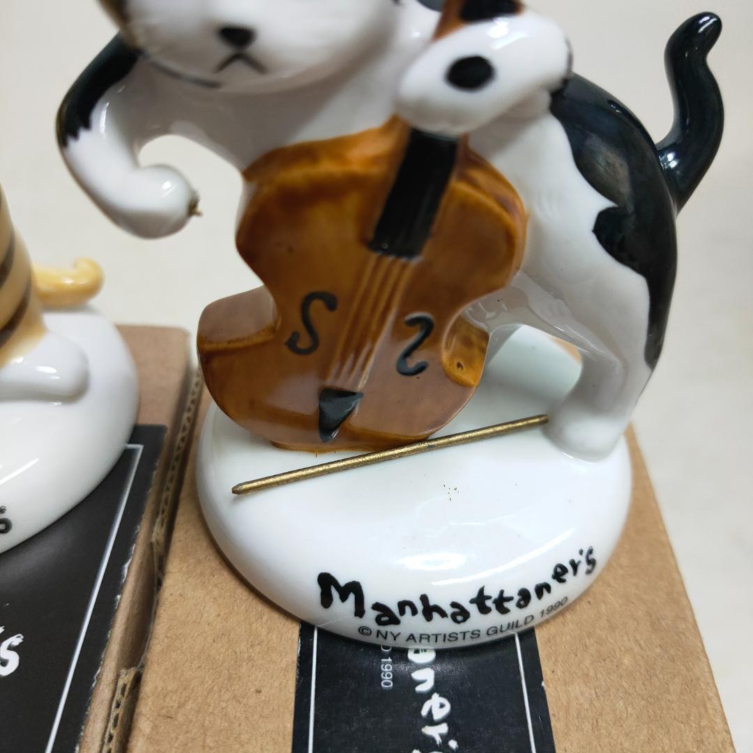 Manhattaner's マンハッタナーズ 猫の音楽隊 陶器 置物 6点セット