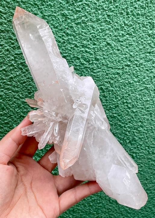 天然ピンク　稀少　マニカラン産　ヒマラヤ水晶　原石　天然石　置物