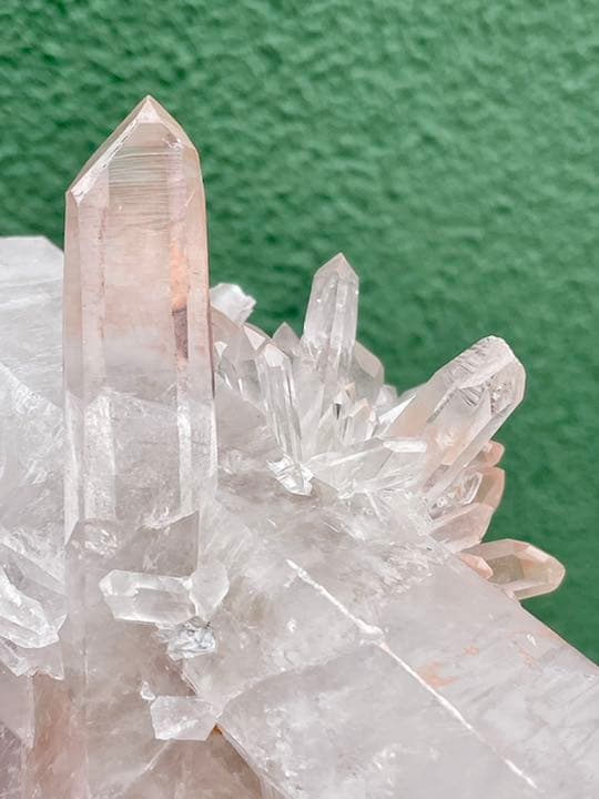 天然ピンク　稀少　マニカラン産　ヒマラヤ水晶　原石　天然石　置物