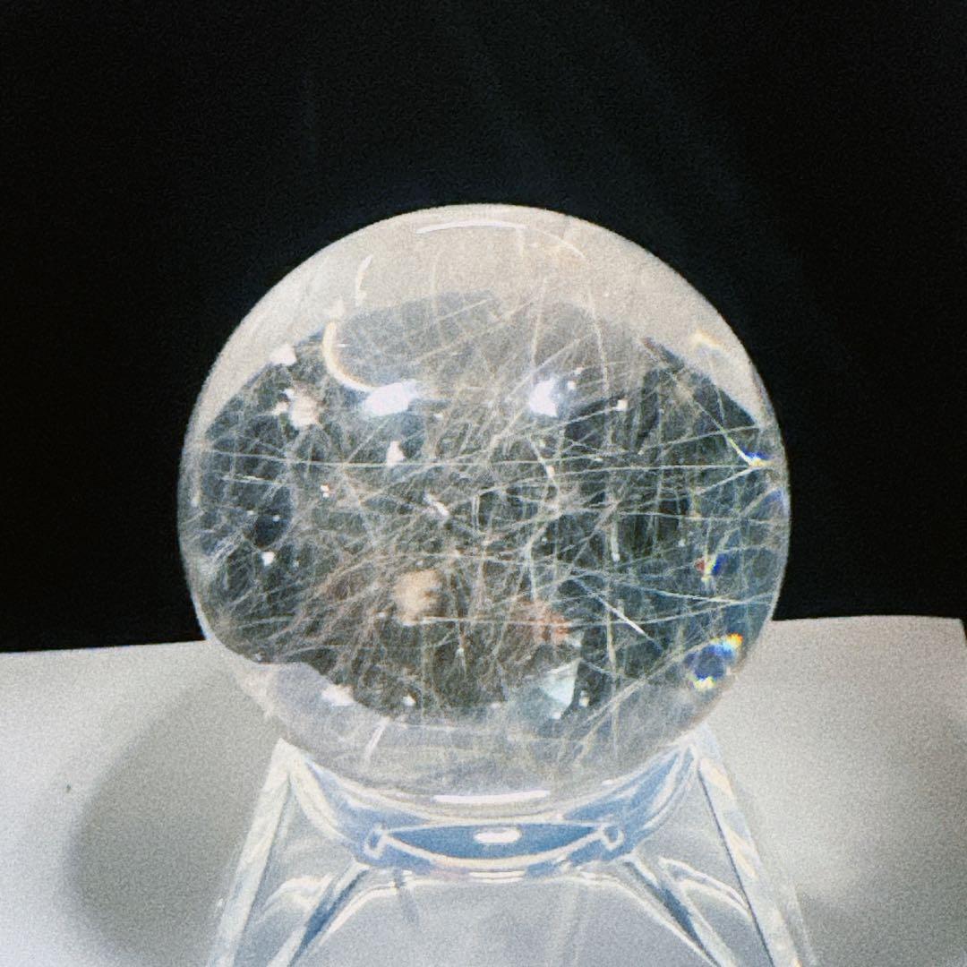 天然ルチル水晶丸玉 NO251090