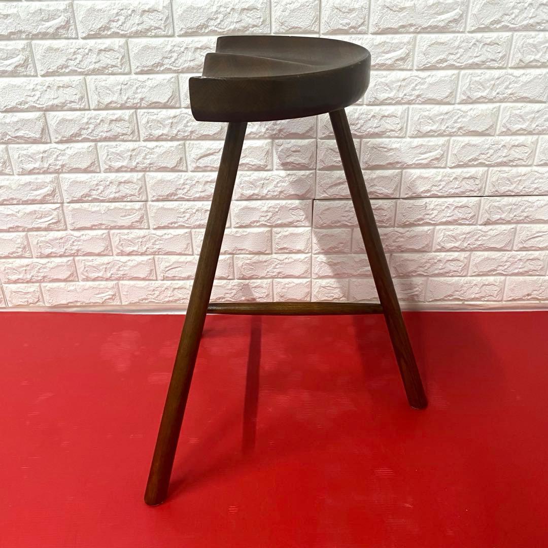 カウンターチェア ハイスツールオーク 天 然木おしゃれ木製鞍型スツールチェア