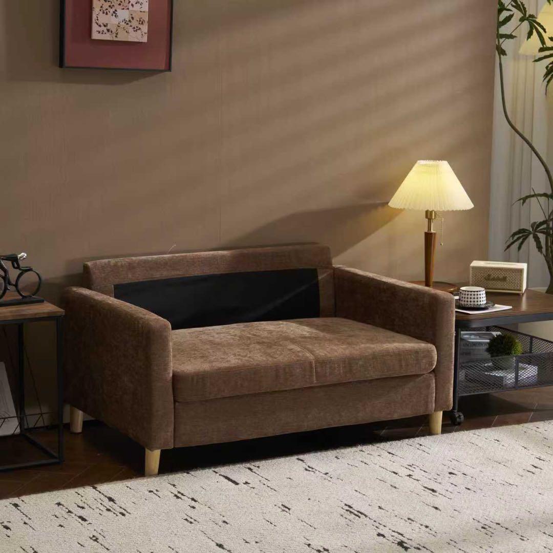 【新品】枕付き柔らか背もたれソファ 2人掛け コンパクト