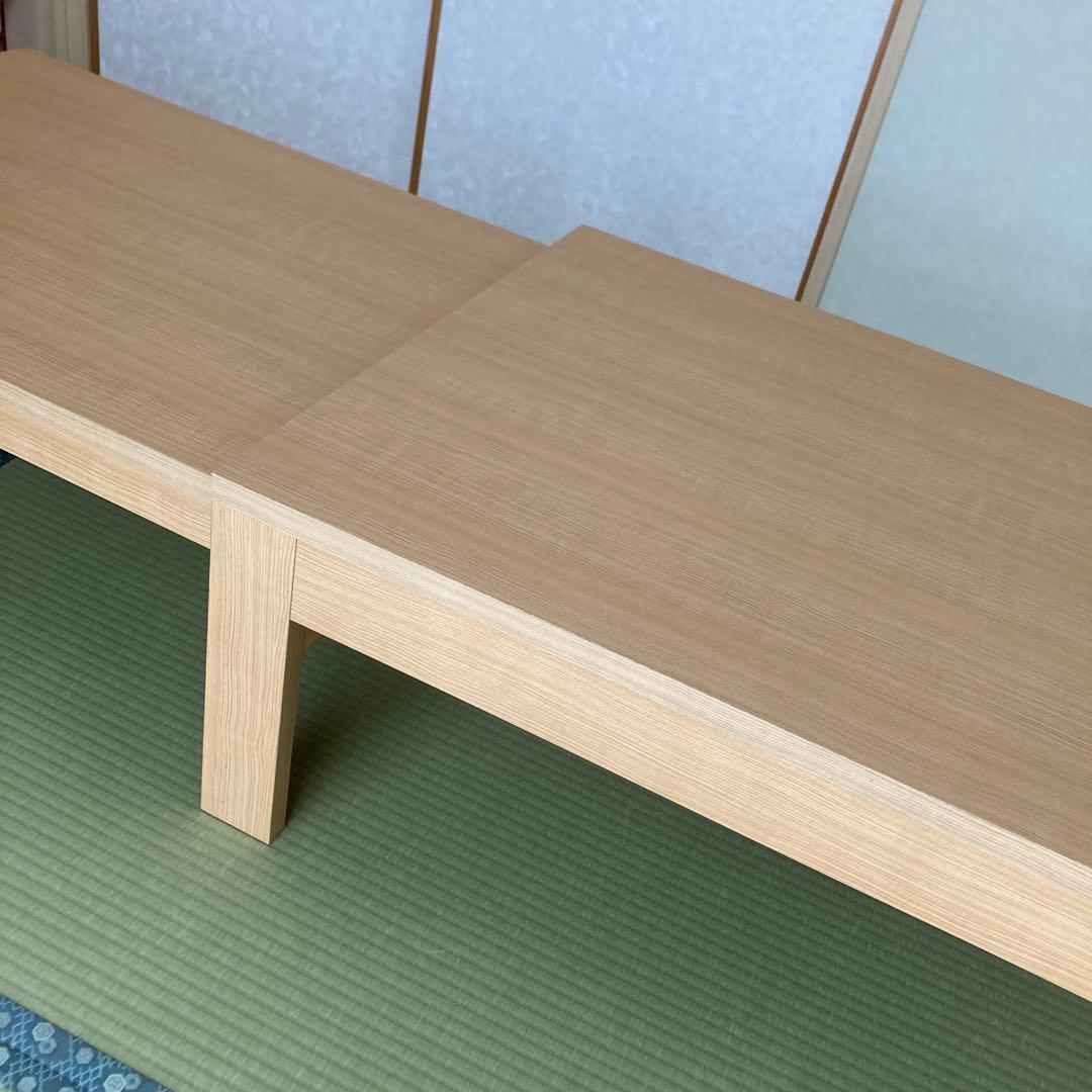 絆最大224.5センチ⭐︎120センチ　ナチュラルウッド 伸縮式テーブル