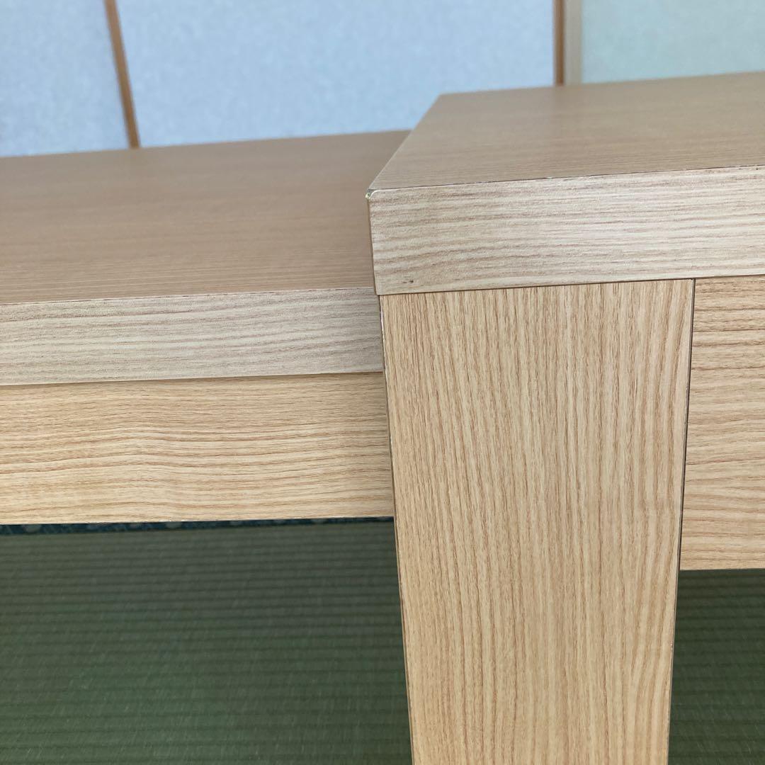 絆最大224.5センチ⭐︎120センチ　ナチュラルウッド 伸縮式テーブル