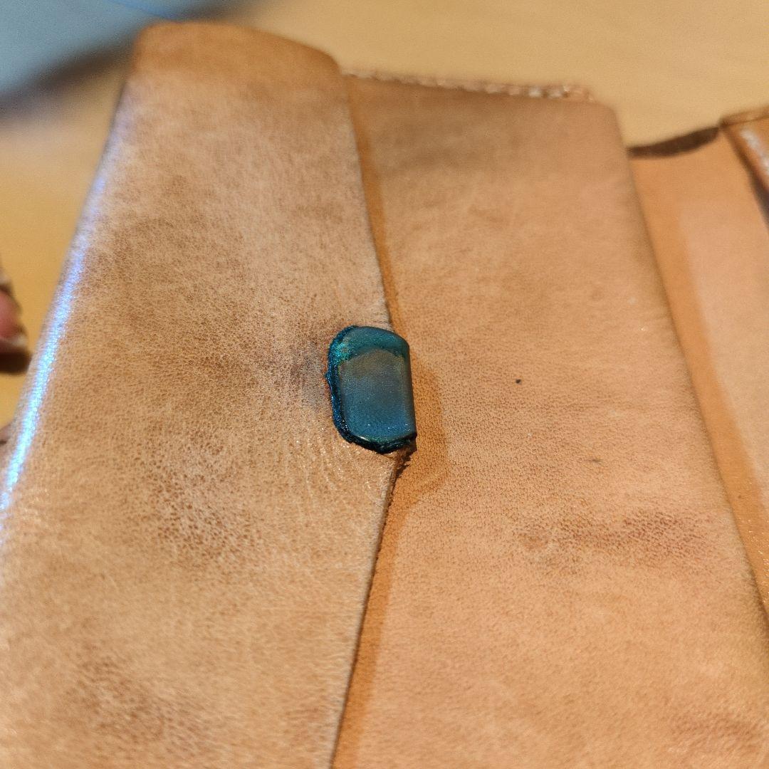 カービングレザー製花模様財布