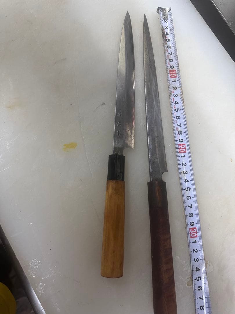 ステンレス製木製ハンドル包丁2本セット