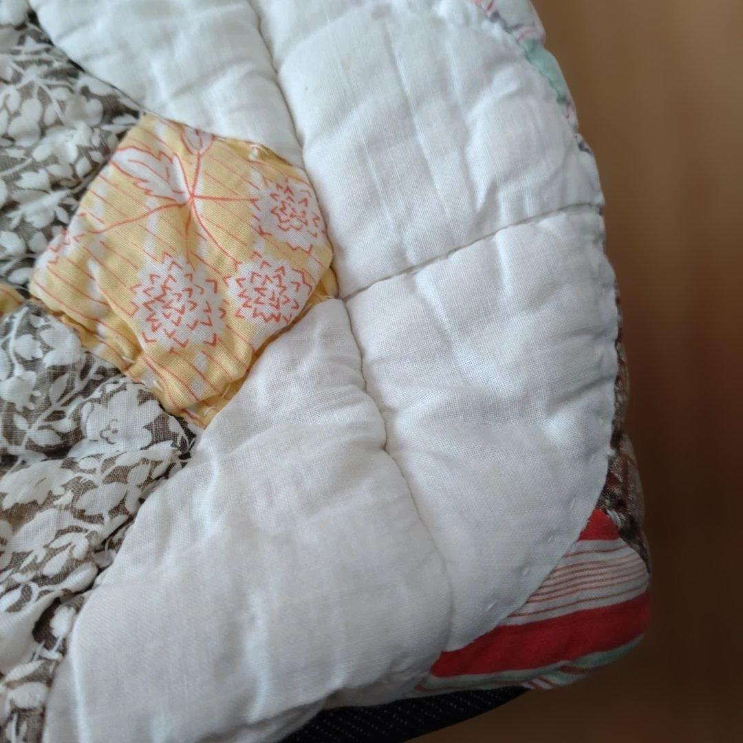 パッチワーク巾着袋 レザータッセル付き新品未使用タグ付未試着ヴィンテージ品