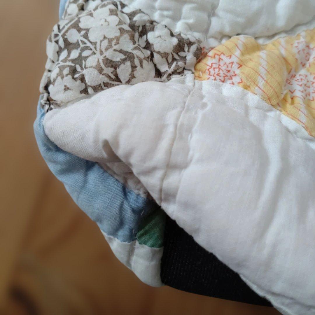 パッチワーク巾着袋 レザータッセル付き新品未使用タグ付未試着ヴィンテージ品