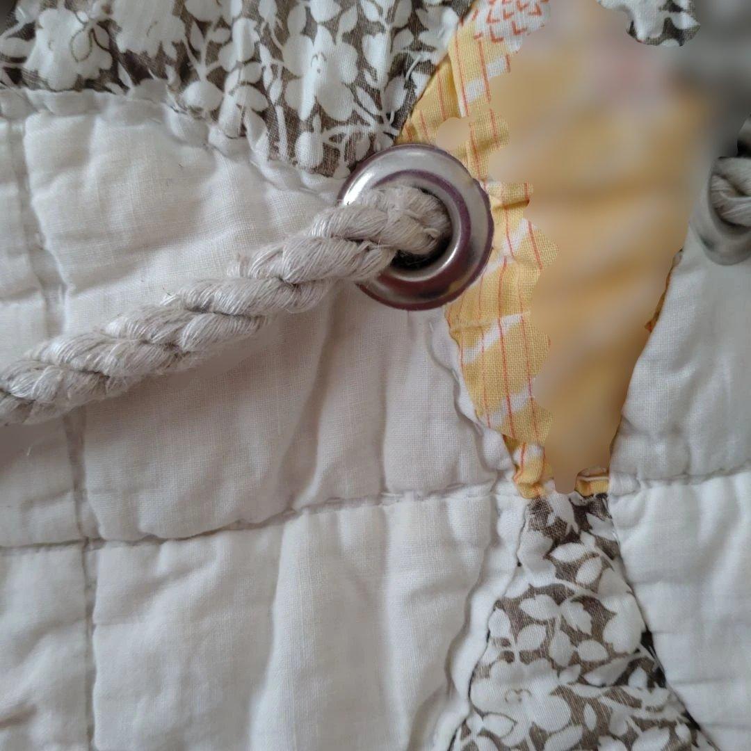 パッチワーク巾着袋 レザータッセル付き新品未使用タグ付未試着ヴィンテージ品