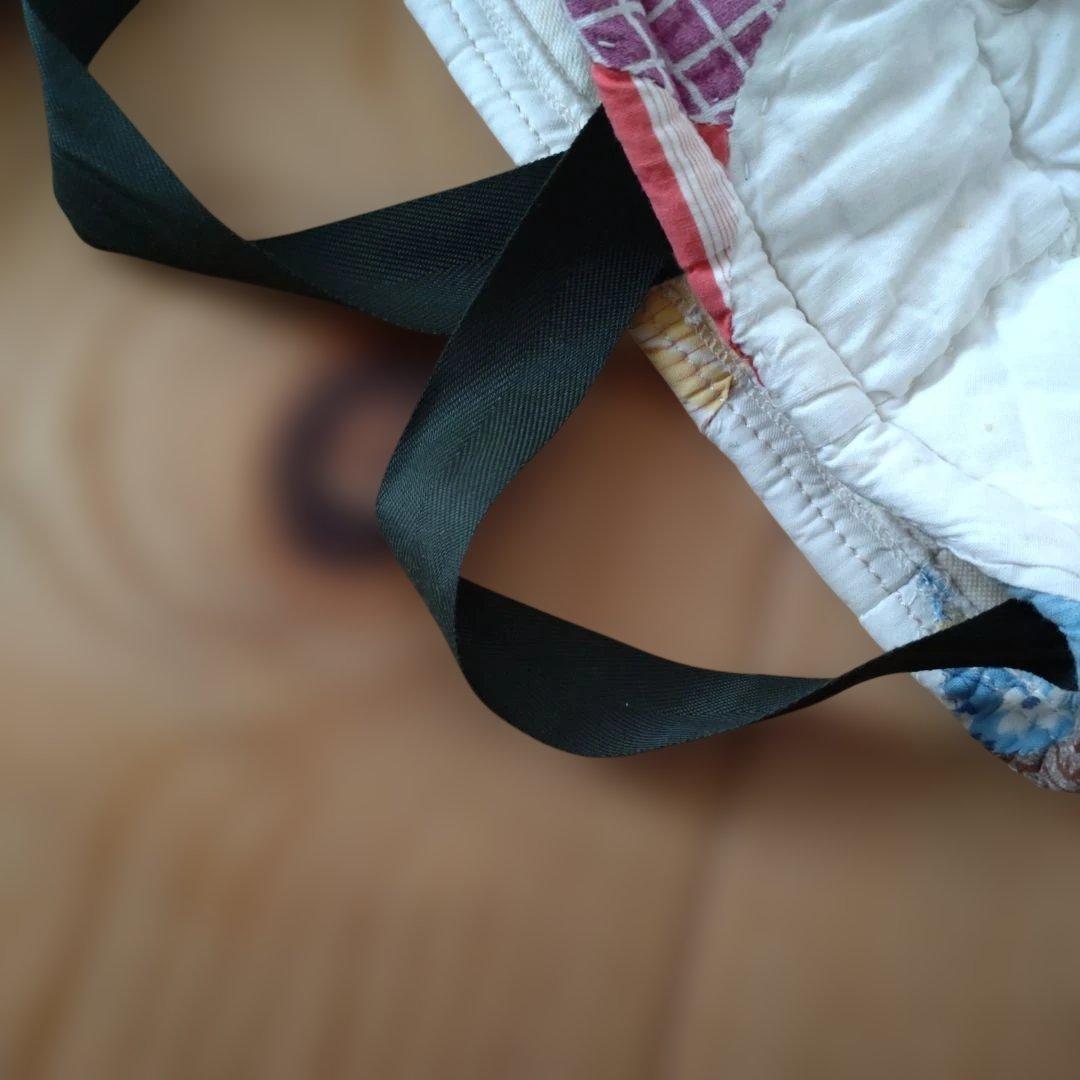 パッチワーク巾着袋 レザータッセル付き新品未使用タグ付未試着ヴィンテージ品