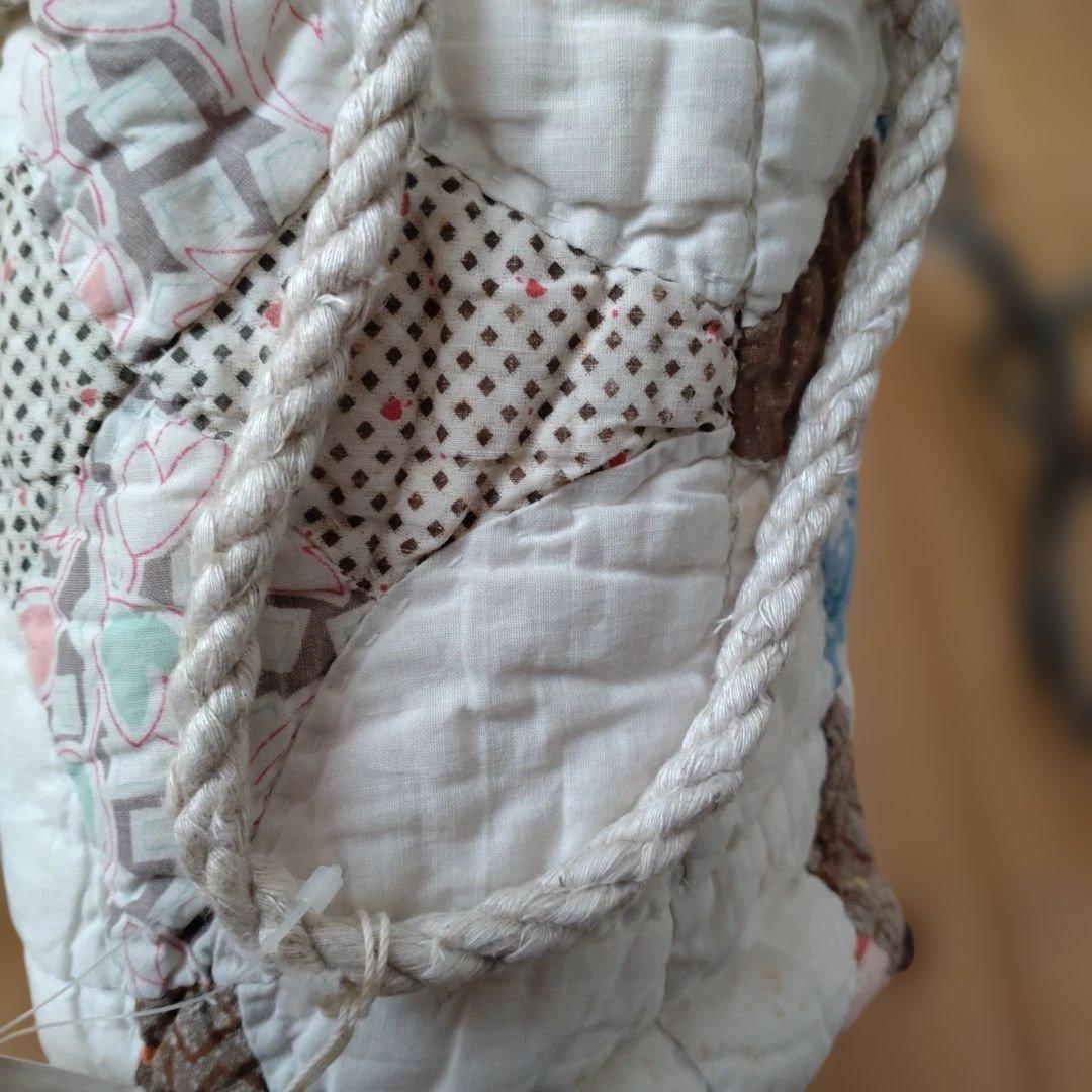 パッチワーク巾着袋 レザータッセル付き新品未使用タグ付未試着ヴィンテージ品