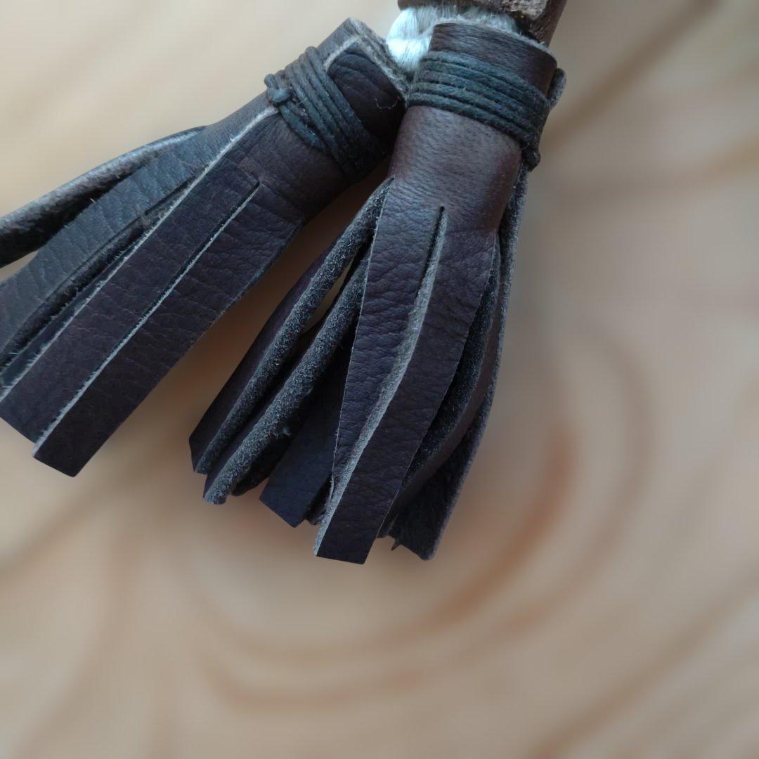 パッチワーク巾着袋 レザータッセル付き新品未使用タグ付未試着ヴィンテージ品