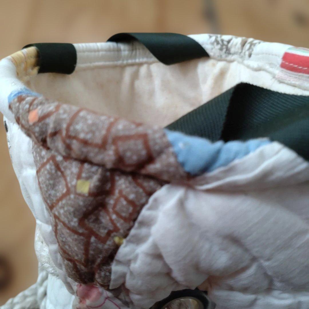 パッチワーク巾着袋 レザータッセル付き新品未使用タグ付未試着ヴィンテージ品