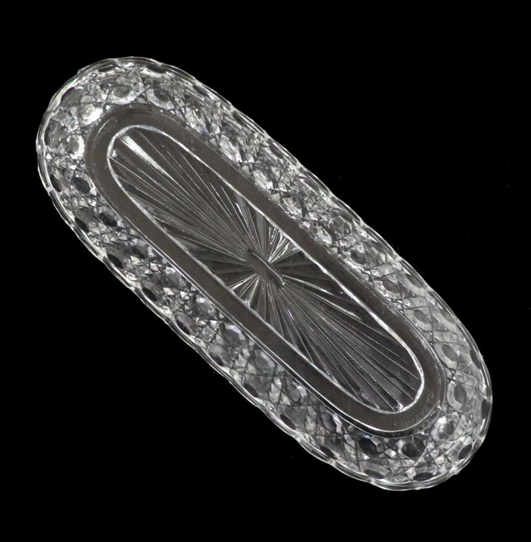 オールド・バカラ 切子長皿 大型 25.3cm ディアマン・ピエーリー 刻印有