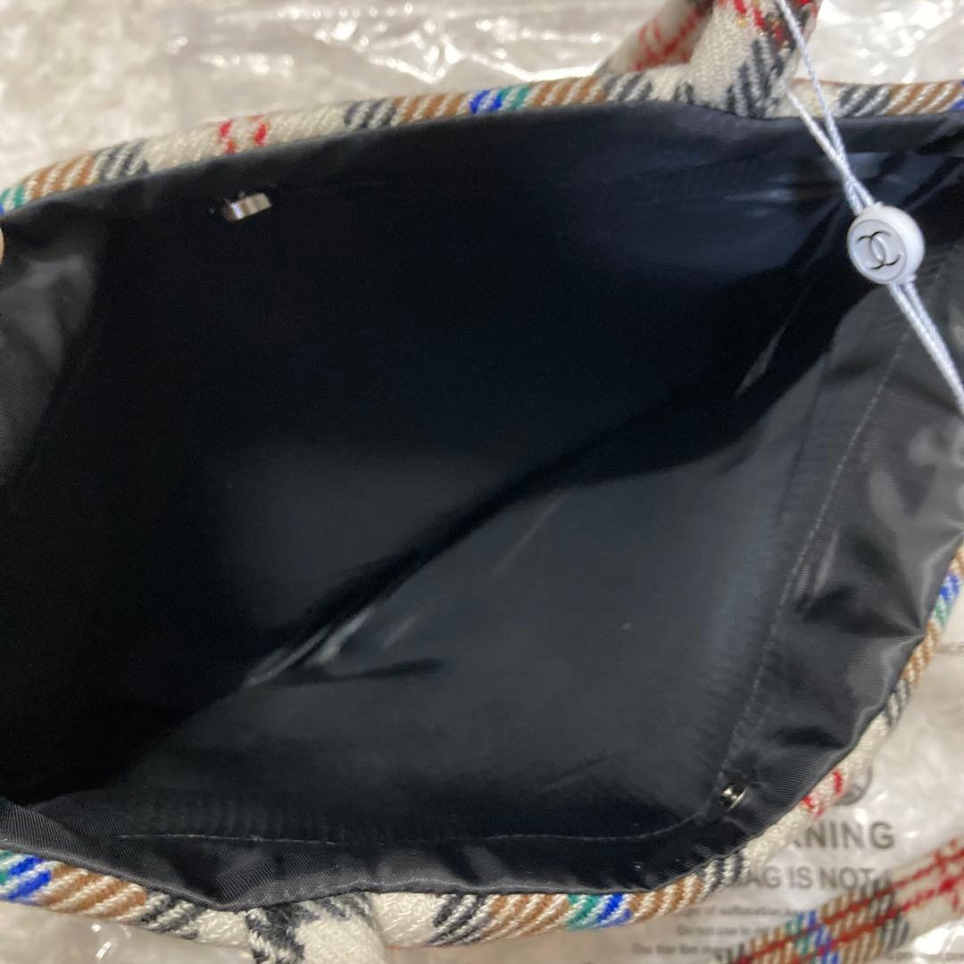 CHANEL チェック柄トートバッグ　スパンコール