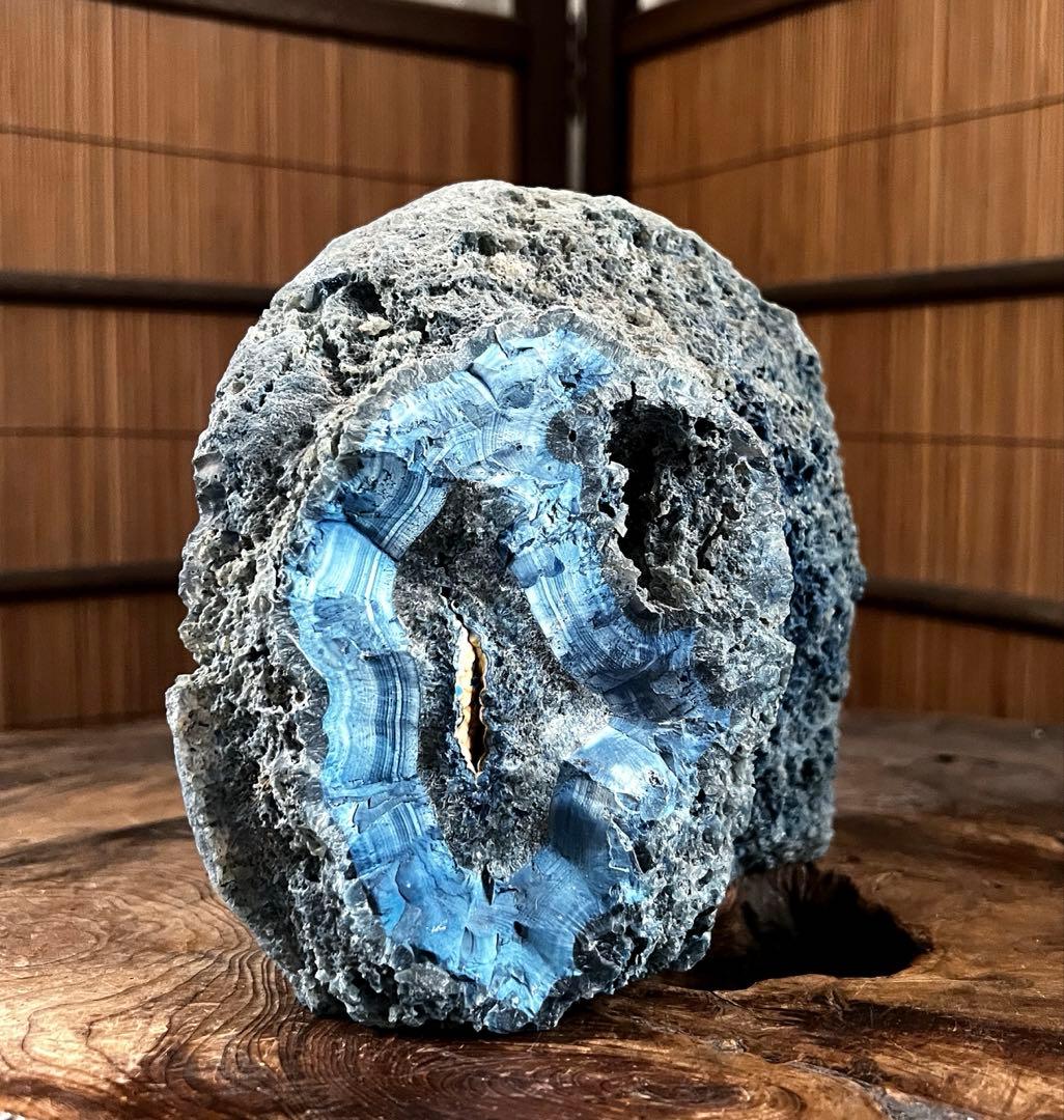 天然石 瑪瑙 ブルー メノウ 観賞石