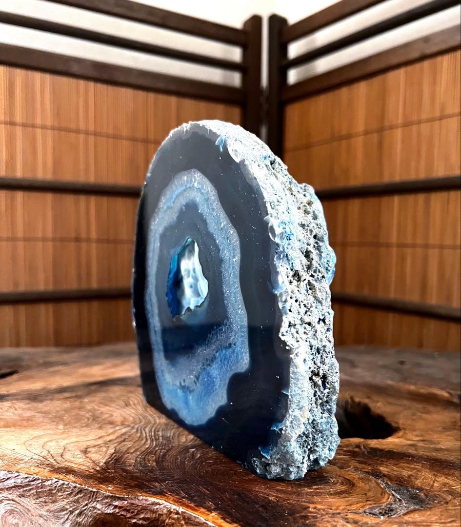 天然石 瑪瑙 ブルー メノウ 観賞石