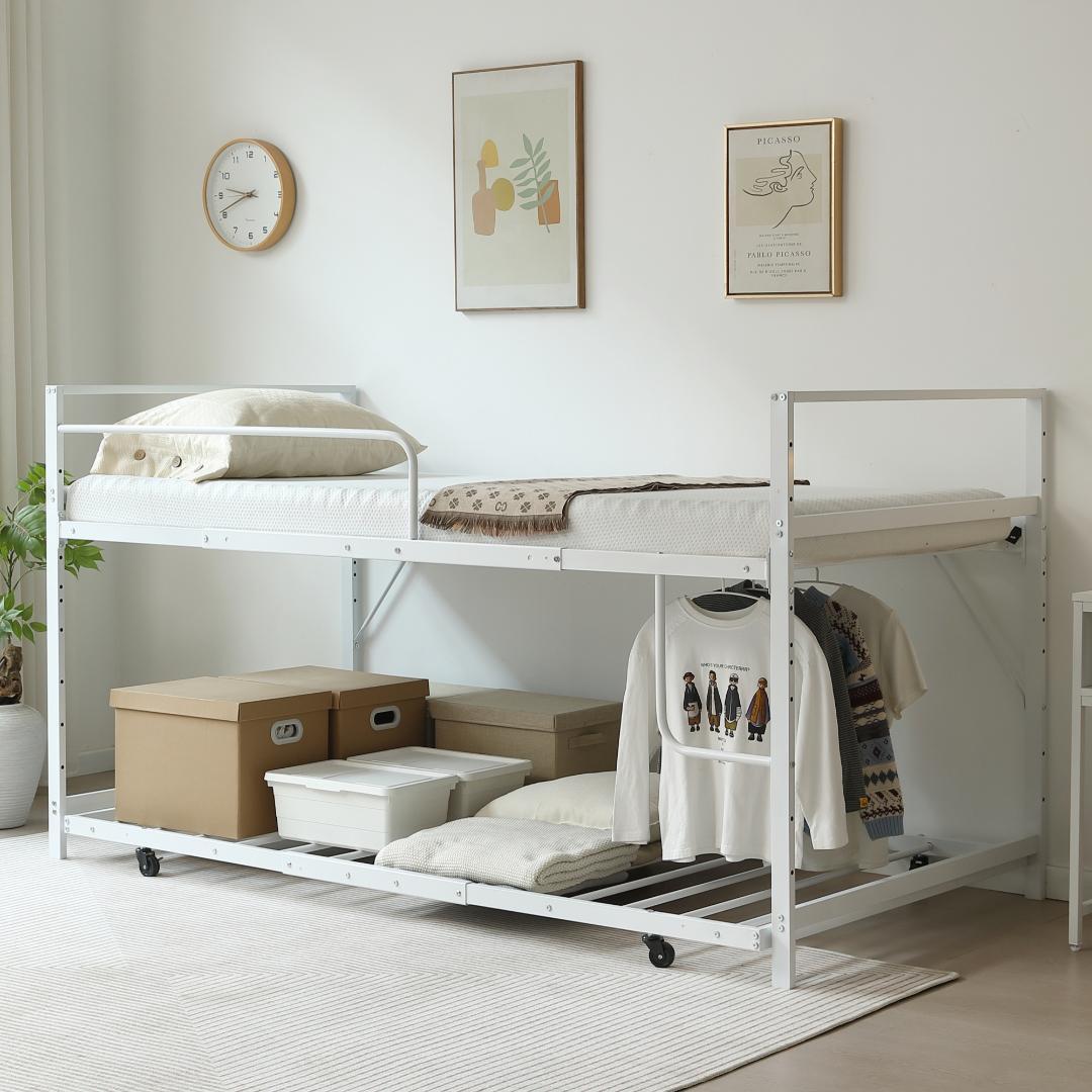 数量限定！【高さ110cm】ロフトベッド 高いベッド 親子ベッド　WHITE
