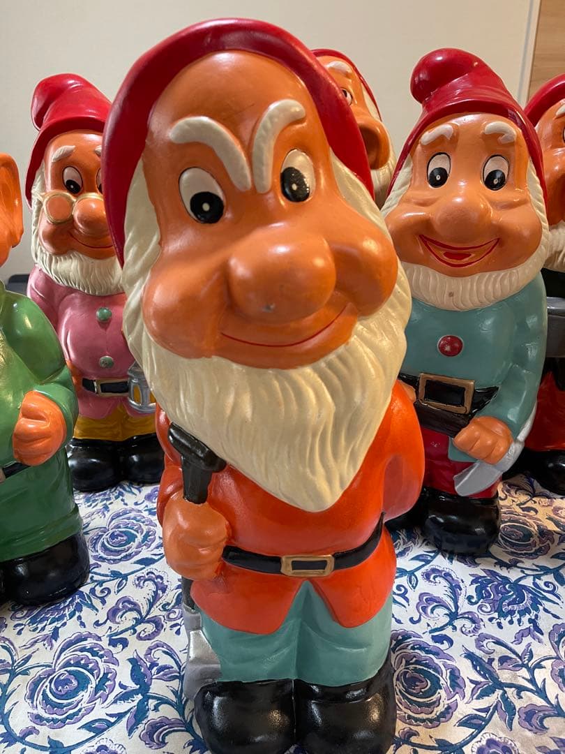 未使用品 七人の小人 陶器の置物