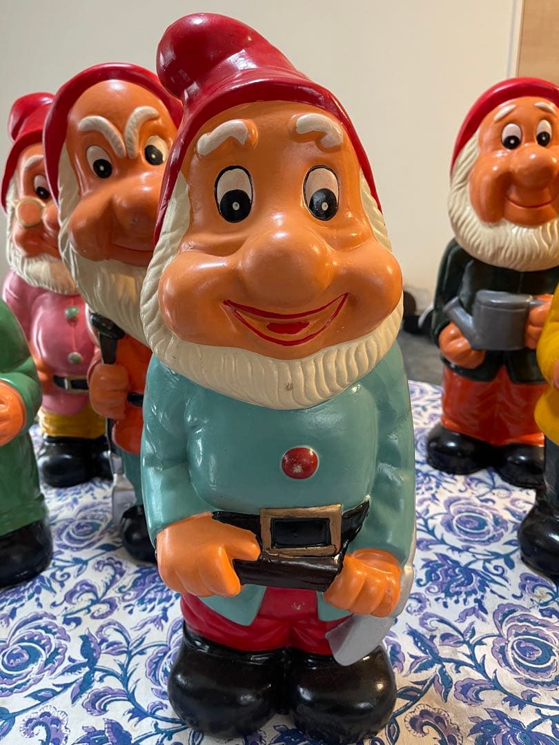 未使用品 七人の小人 陶器の置物