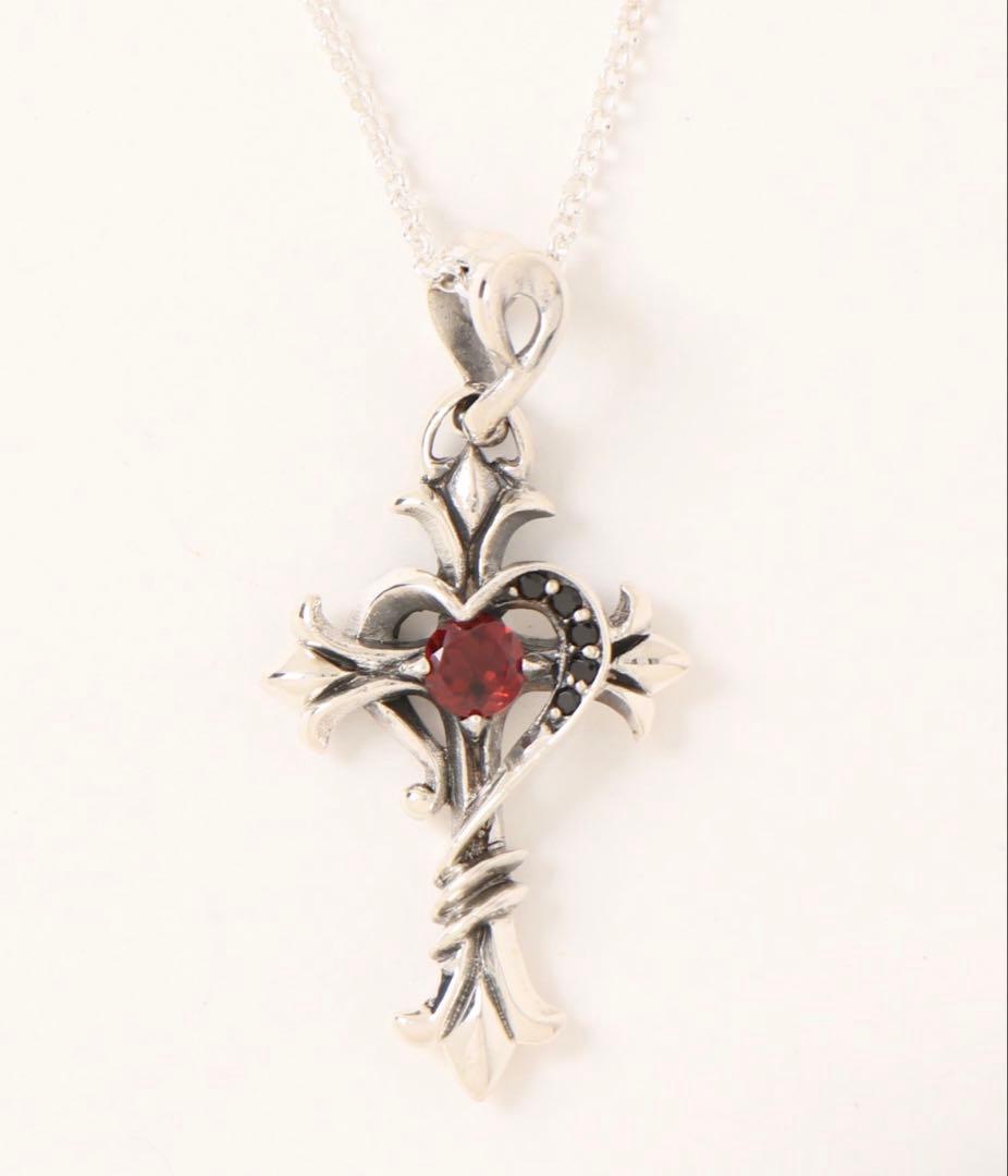 con affettoor シルバー925ハートクロス ネックレス