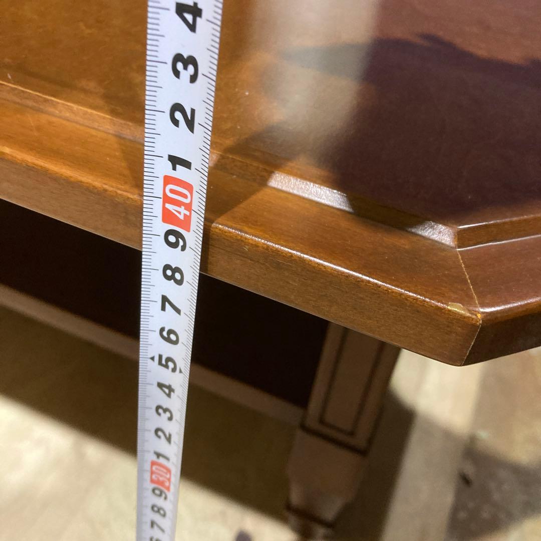 アンティーク　ヴィンテージ　レトロ　木製八角形ローテーブル