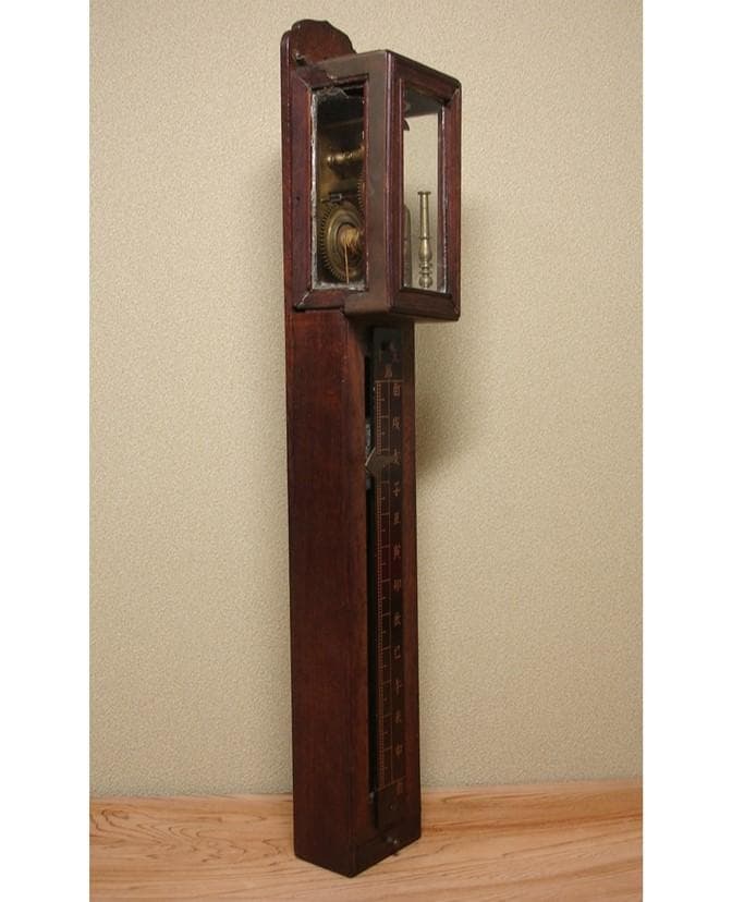 大名品】◇『尺時計』江戸期 和時計 円天符 節板式文字盤 桑造枠◇検