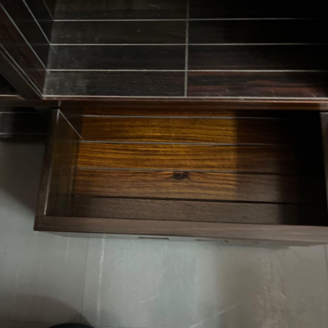 貴重　大阪唐木総務無垢　黒檀　飾り台