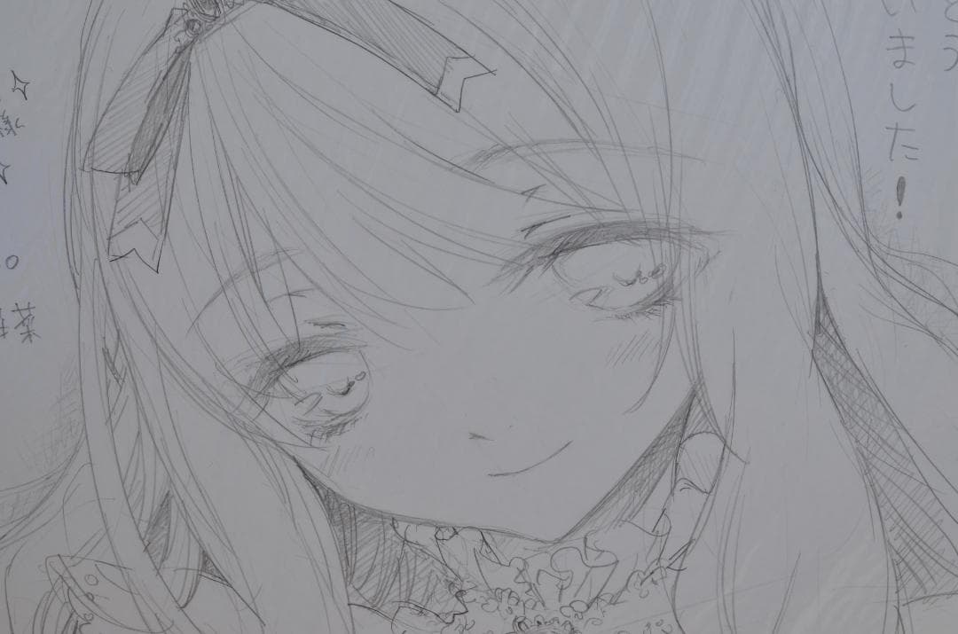 手書きイラスト（直筆）色紙　はる桜菜 / 検索：グリモワールの庭、バンダマ